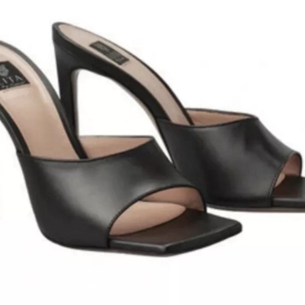 LITA By Ciara NIB Square Toe Leather Slides NIB